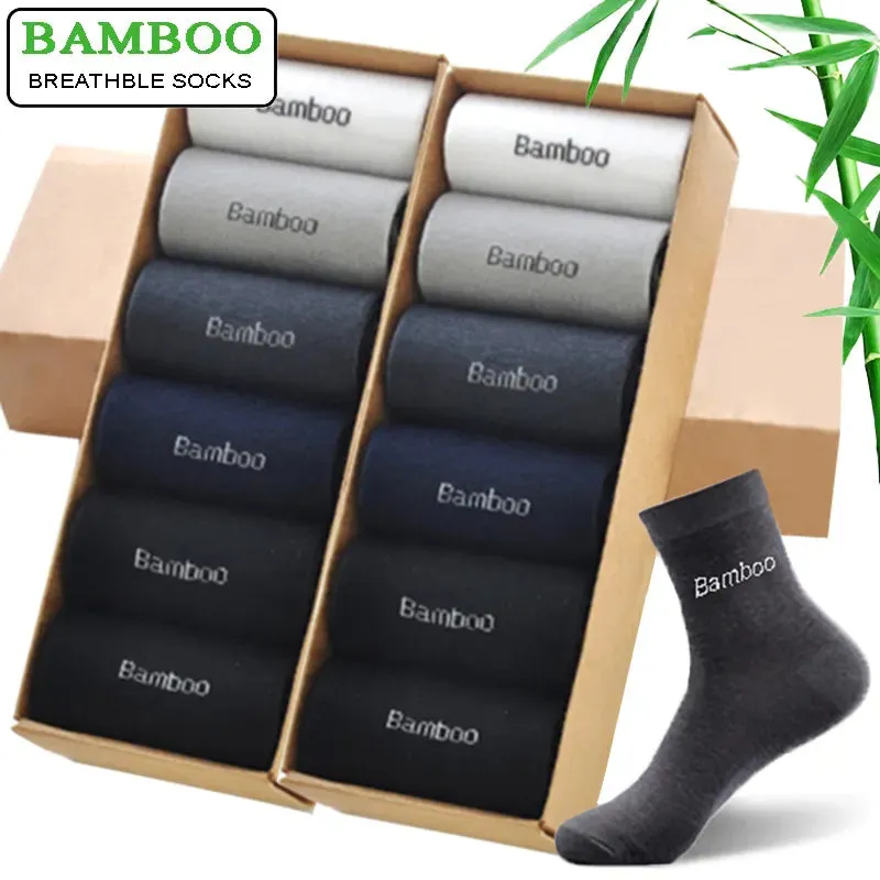 10Pairs/Lot Men Bamboo Socks Comfortable Breathable Casual Business Men&#39;S Crew Socks High Qualit