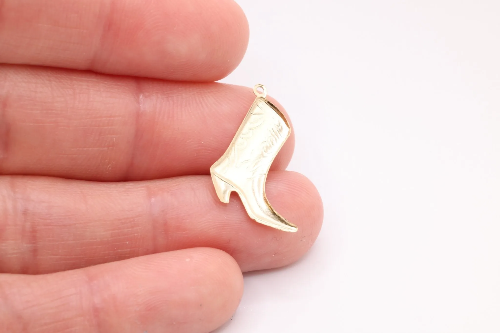 14K Gold-Filled Cowboy Boot Charm, Wholesale Jewelry Making Charm