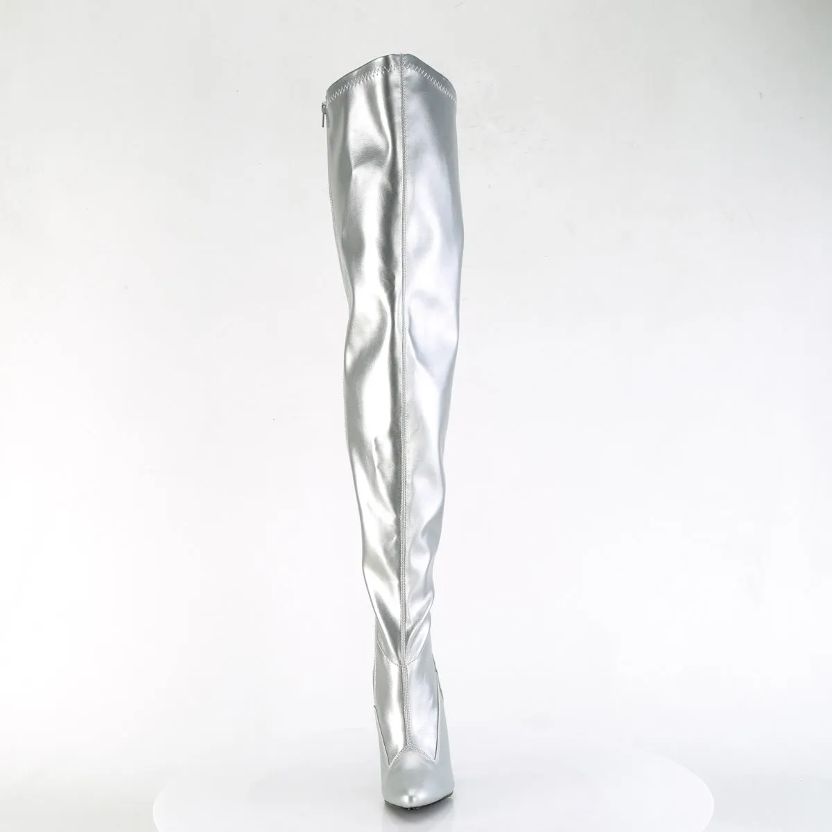 5 Inch Heel SEDUCE-3000WC Silver Stretch Metallic