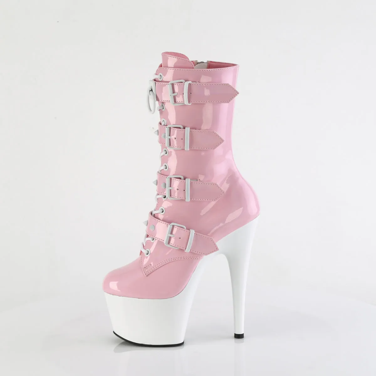 7 Inch Heel ADORE-1046TT Baby Pink Holo Patent