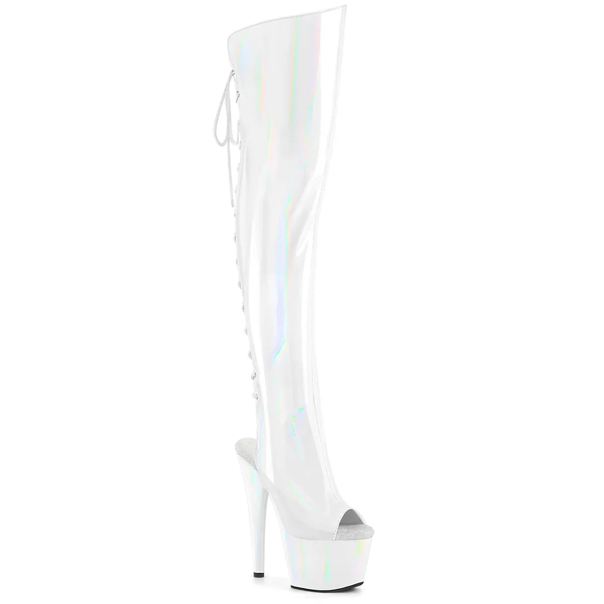 7 Inch Heel ADORE-3019HWR White Holo