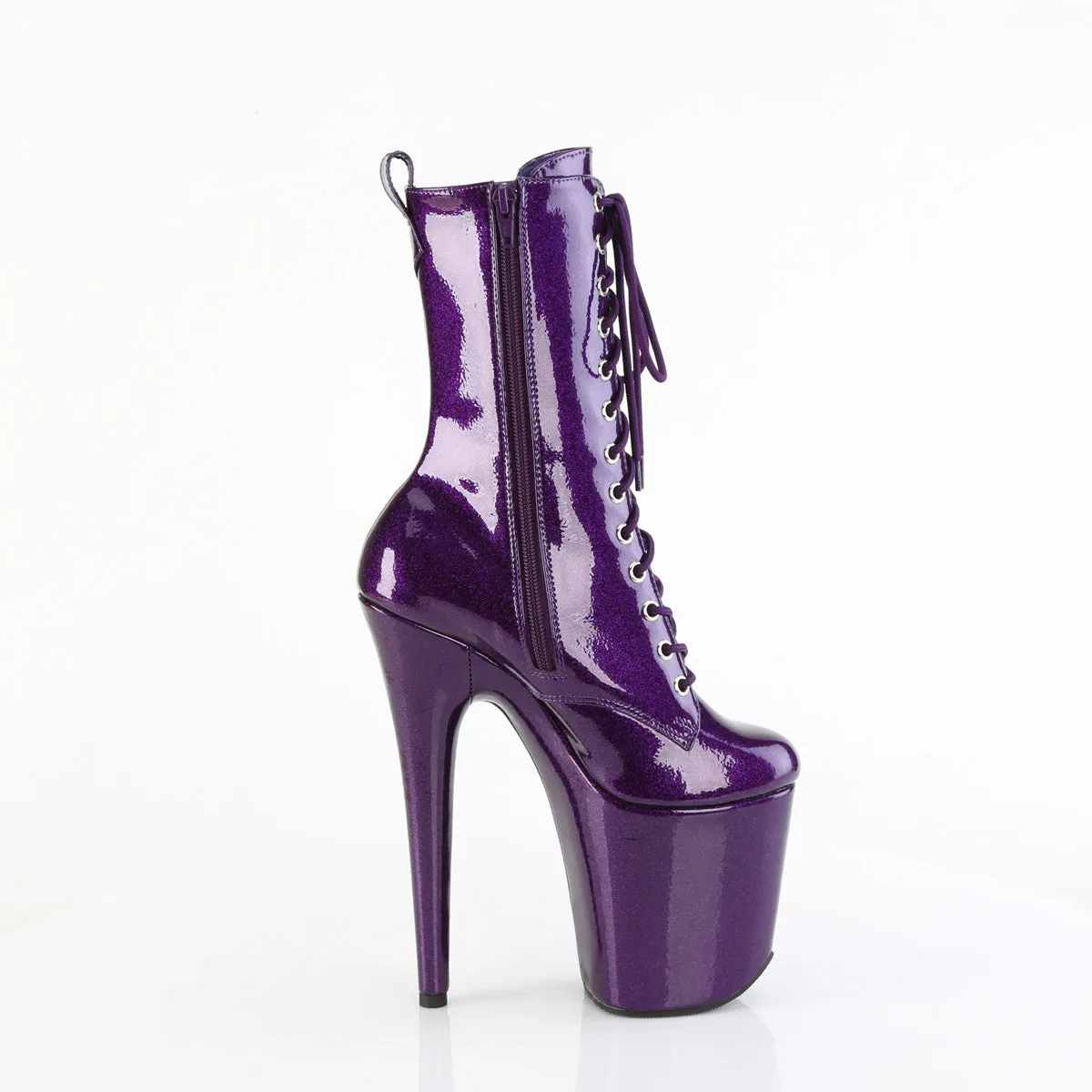 8 Inch Heel FLAMINGO-1040GP Purple Glitter