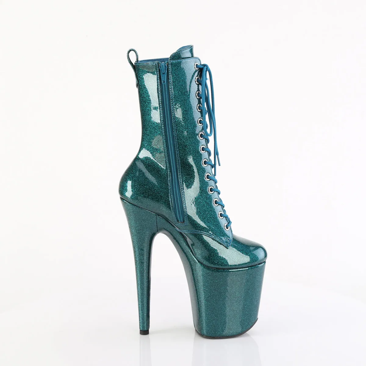 8 Inch Heel FLAMINGO-1040GP Teal Glitter