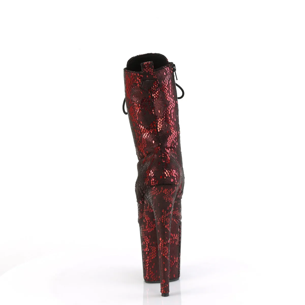 8 Inch Heel FLAMINGO-1040SPF Red Snake Print Fabric