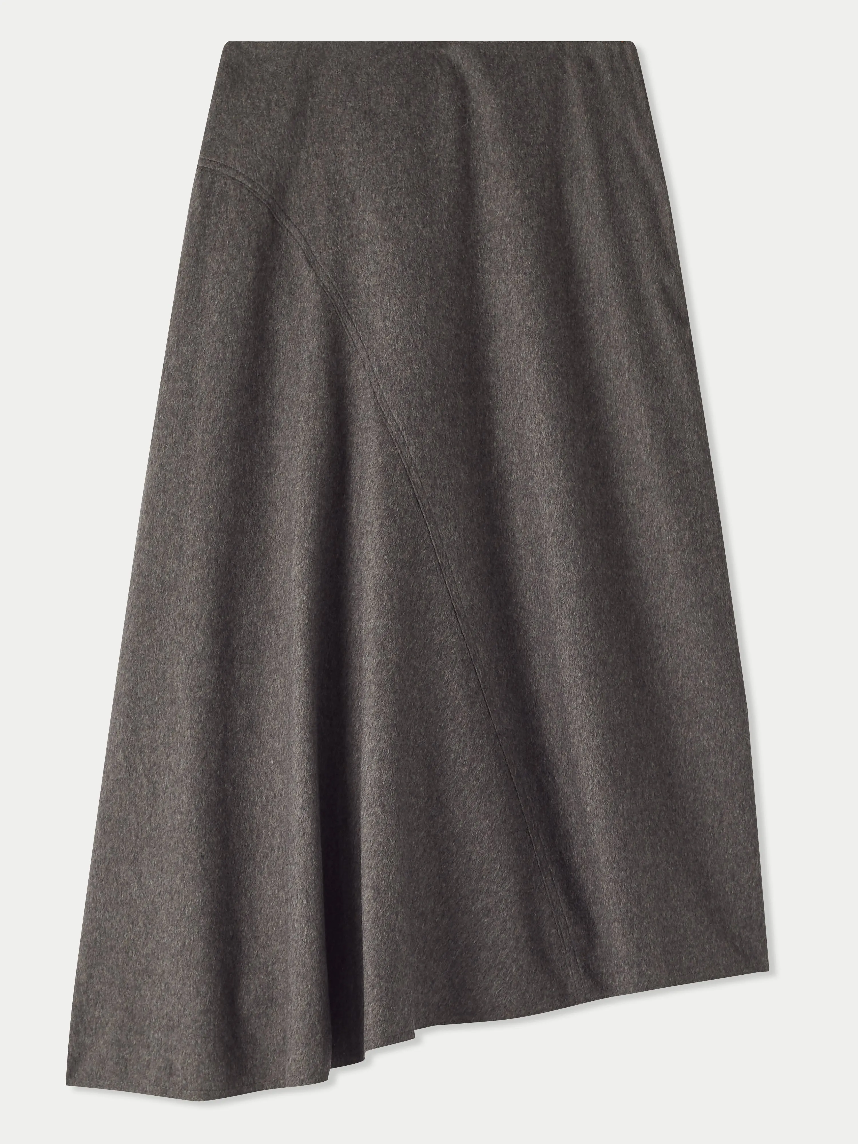 Asymmetric Flannel Skirt | Grey