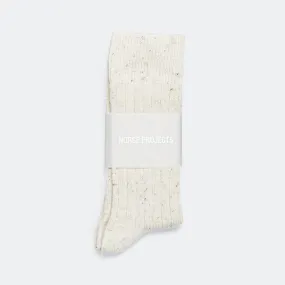 Bjarki Neps Wool Rib Sock - Ecru