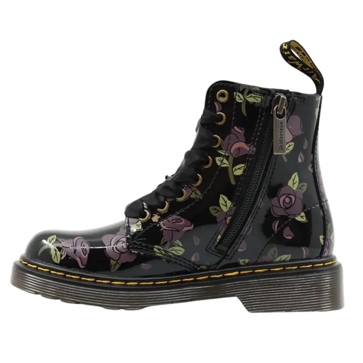 Dr Martens Girl's (Sizes 11-4) 1460 Decayed Rose Patent