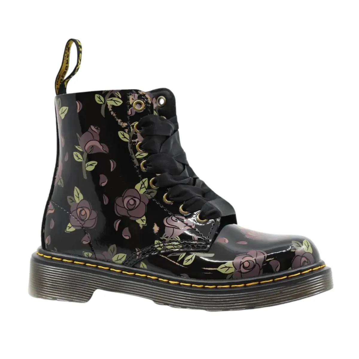 Dr Martens Girl's (Sizes 11-4) 1460 Decayed Rose Patent