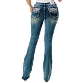 Grace in LA Women's Mandala Bootcut Jeans