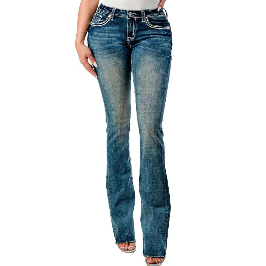 Grace in LA Women's Mandala Bootcut Jeans