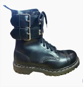 GRIPFAST BLACK LEA STEEL CAP 2 STRAP BOOT