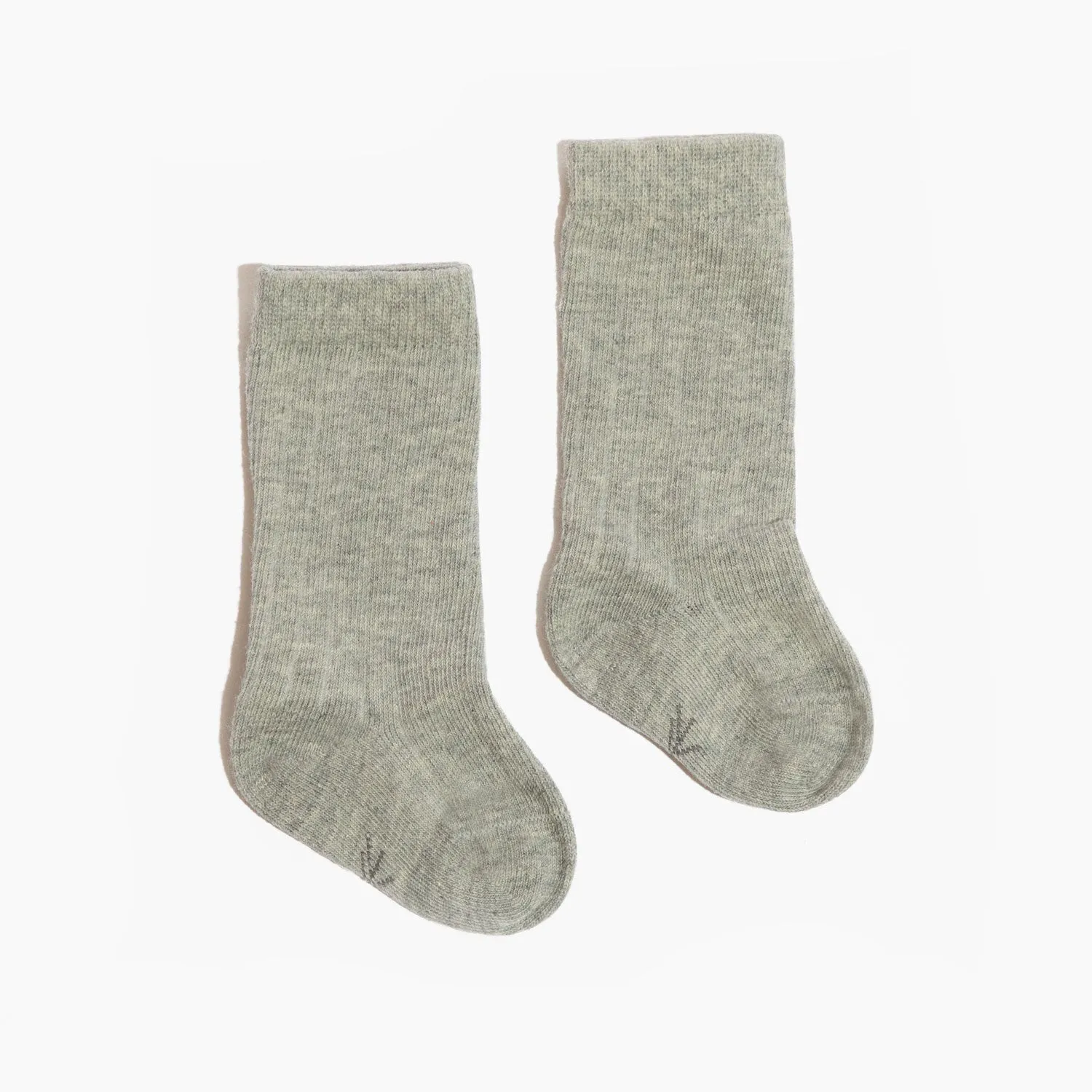 Heathered Gray Ribbed Tube Sock