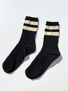 Her Varsity Sock - Black