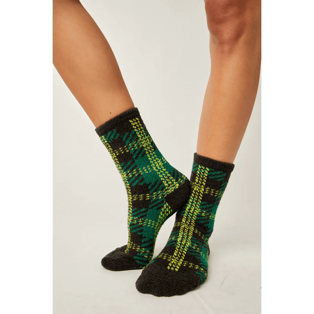 Hilarie Plaid Crew Socks