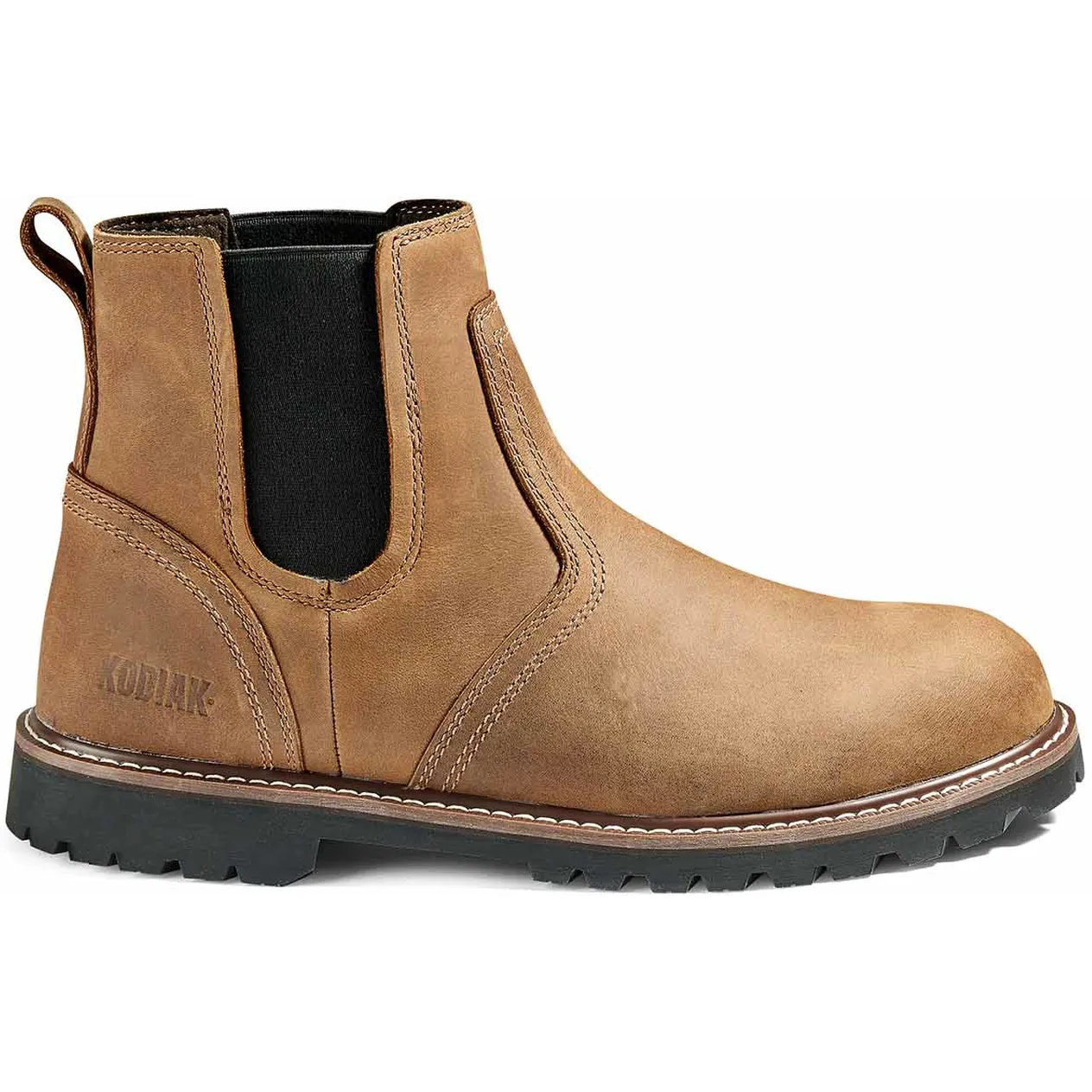 Kodiak Men's Mckinney Soft Toe WP Chelsea Work Boot -Brown- 4TESBN