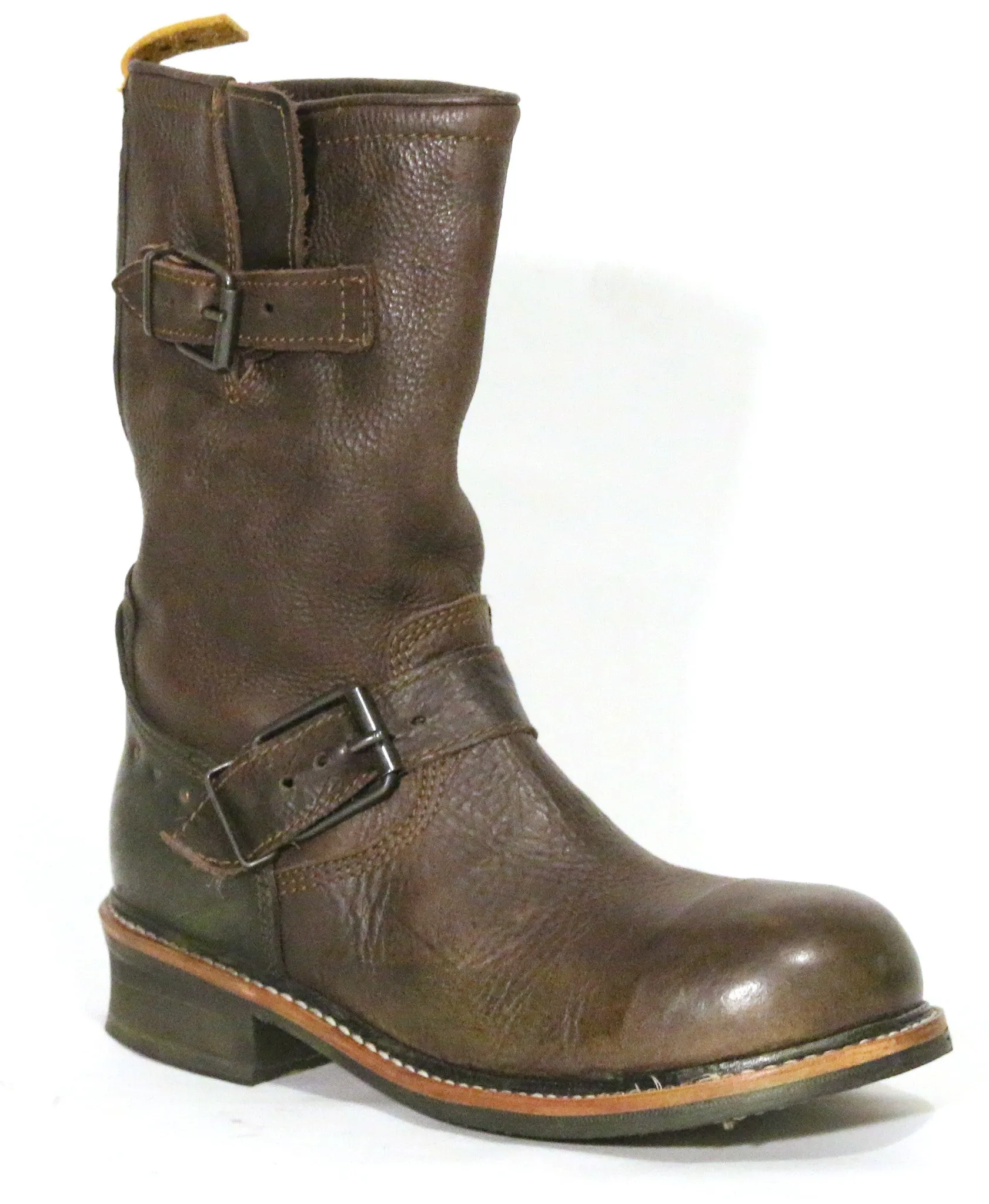 No.0002 INTERSECTION steel toe biker boot Brown