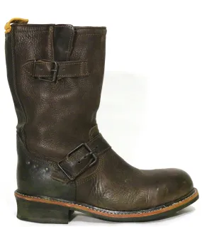 No.0002 INTERSECTION steel toe biker boot Brown