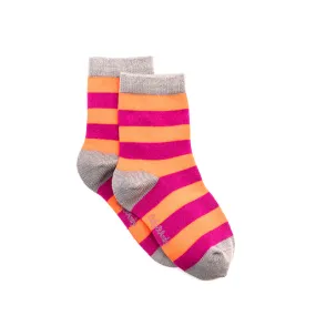 Polly & Andy Bamboo Seam Free Pink and Purple Stripe Socks