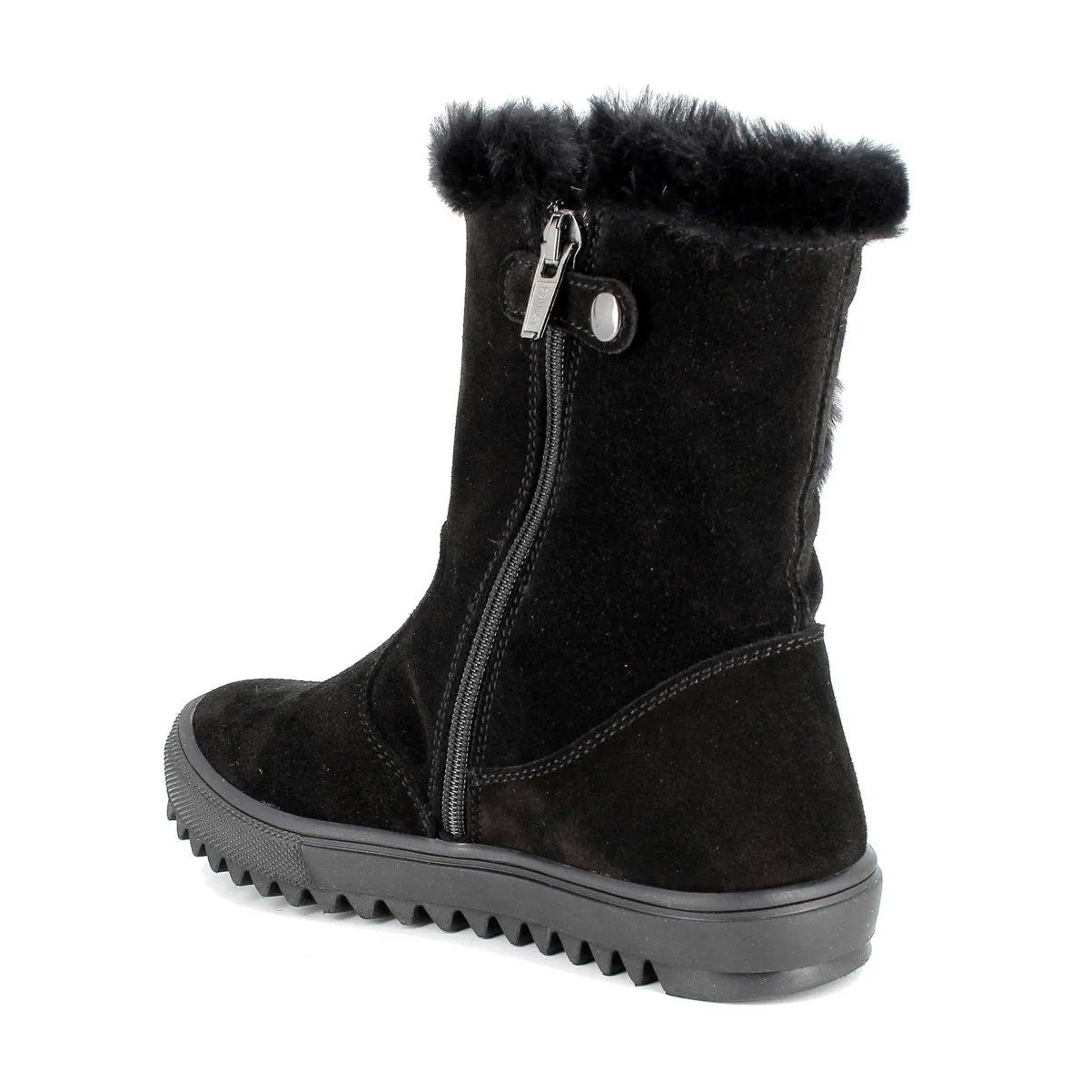 Primigi Girl's (Sizes 32-35) Black Suede/Fur Gore-Tex Waterproof