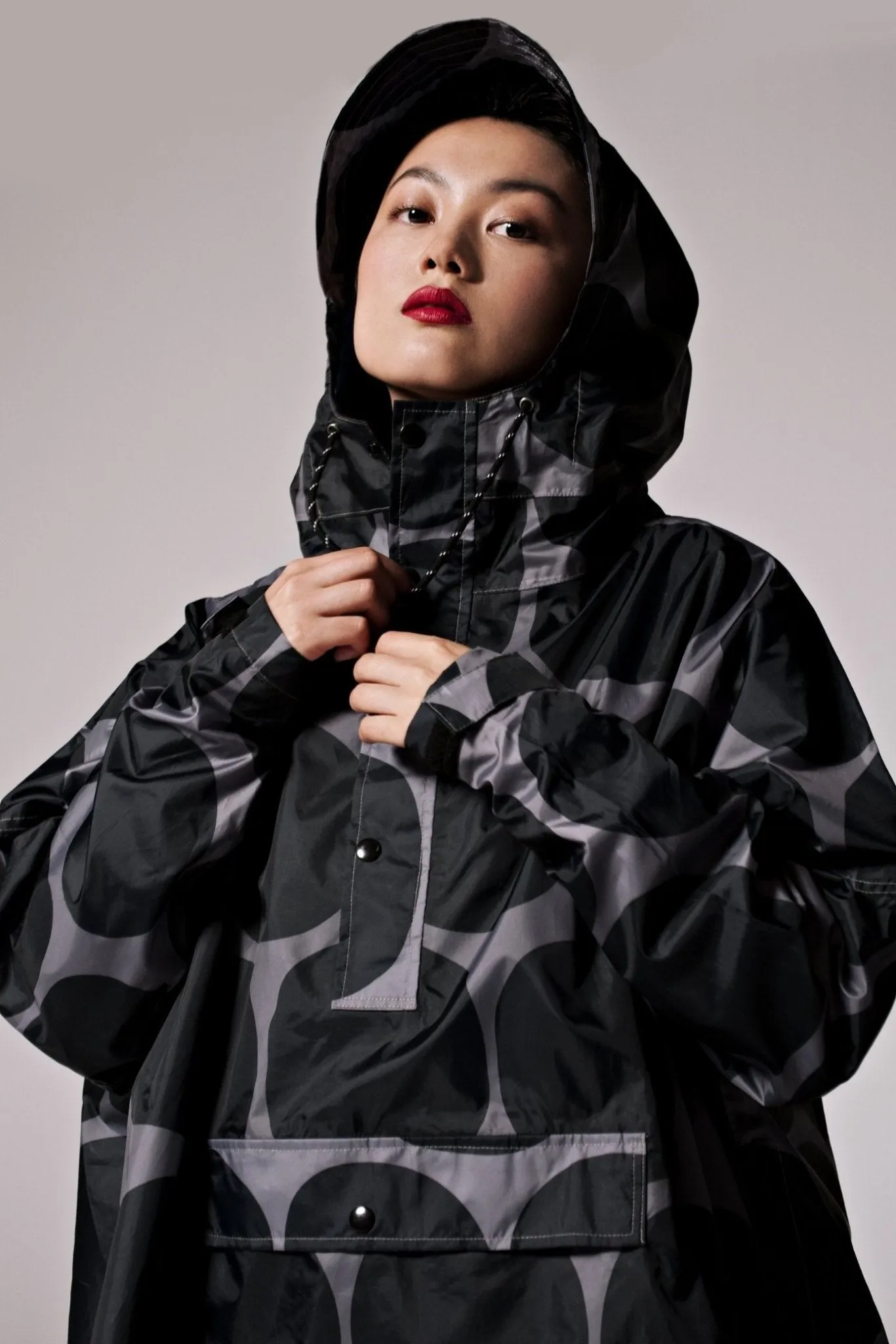 Rain Poncho - Black Polka Dot