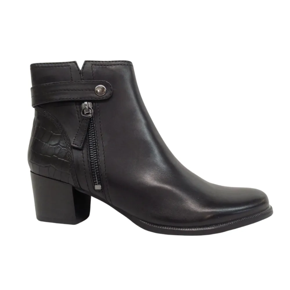 Regarde Le Ciel Women's Isabel-118 Block Heel Ankle Boot Black