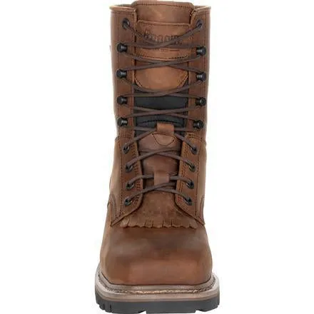 Rocky Men's Square Toe Logger Comp Toe WP Work Boot - Brown - RKK0277