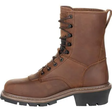 Rocky Men's Square Toe Logger Comp Toe WP Work Boot - Brown - RKK0277