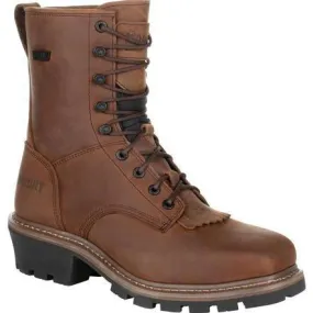 Rocky Men's Square Toe Logger Comp Toe WP Work Boot - Brown - RKK0277