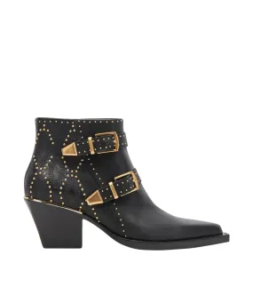 Ronnie Ankle Boot in Black and Gold