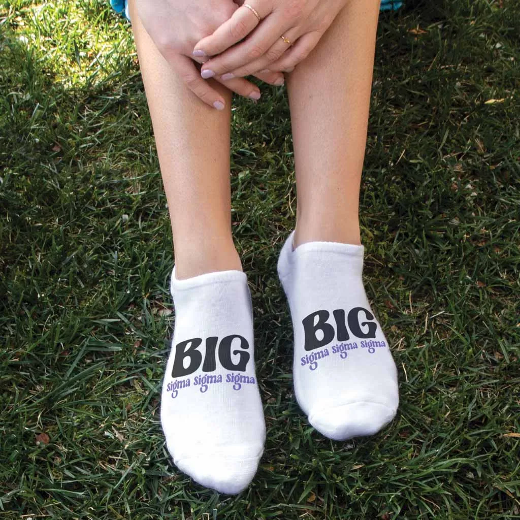 Sigma Sigma Sigma No Show Socks for Bigs and Littles