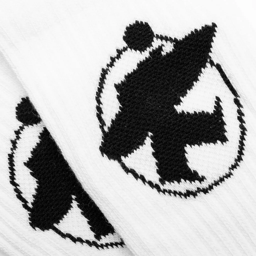 Surfman Crew Socks - White/Black