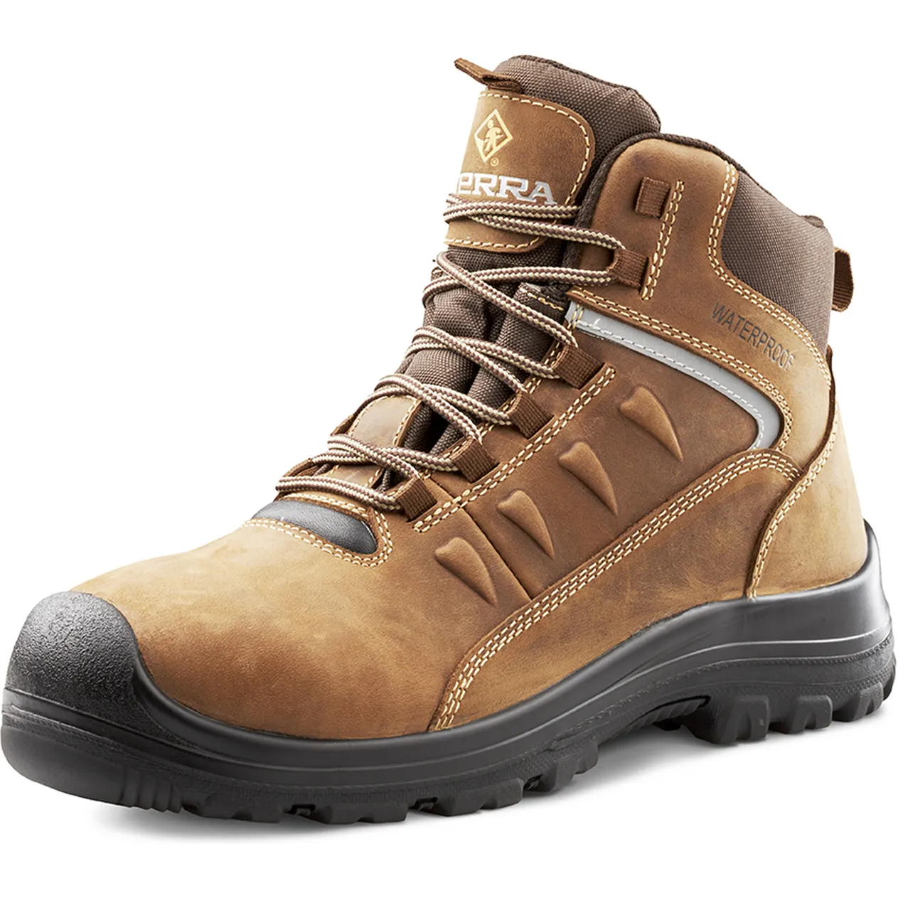 Terra Men's Findlay 6 Soft Toe WP Work Boot -Brown- 4NS7BN