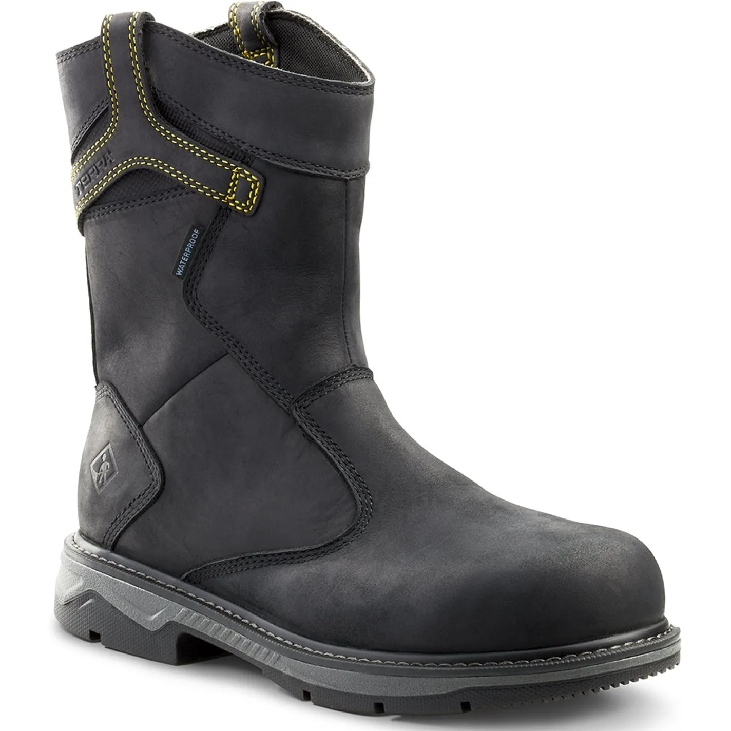 Terra Men's Patton AT Waterproof Pull-On Safety Work Boot -Black- 4TCBBK