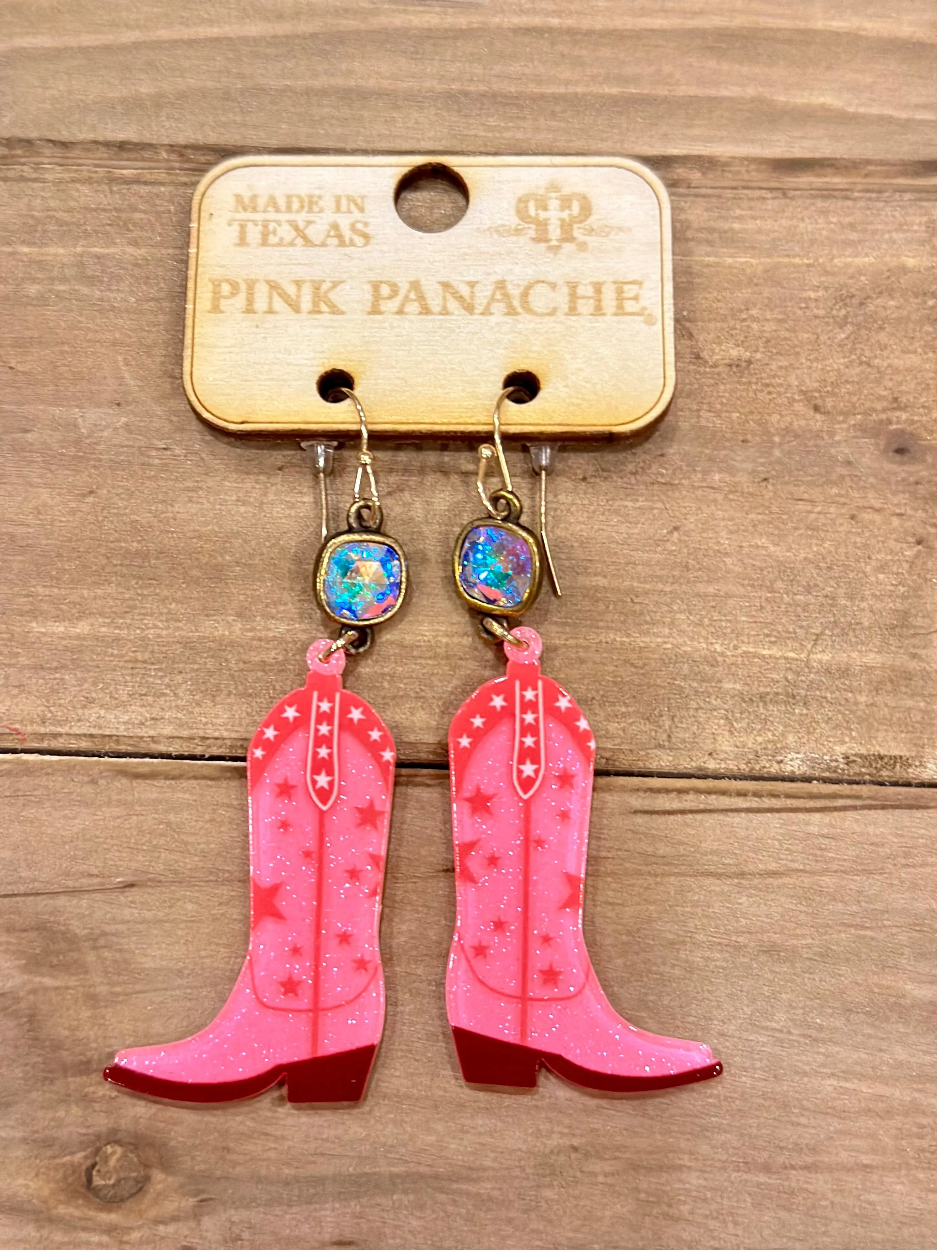 The Pink Panache Pink Cowgirl Boot Scootin Earring