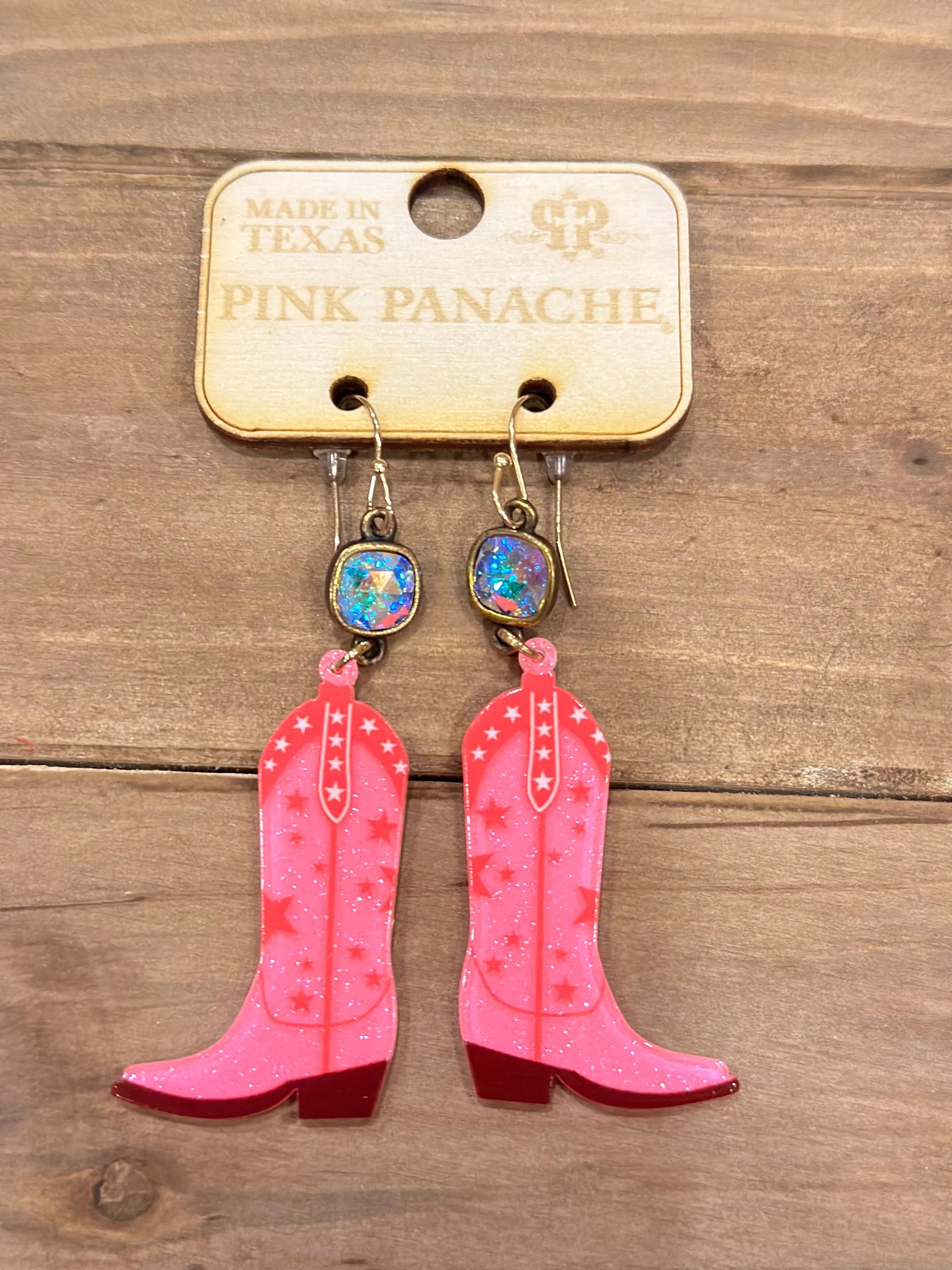 The Pink Panache Pink Cowgirl Boot Scootin Earring