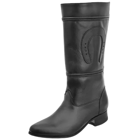 Women's Plain Black with Horseshoe Escaramuza Boot